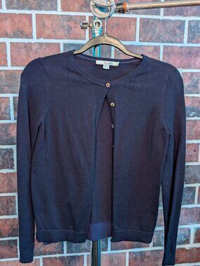 BODEN Navy Blue Lightweight Cotton Blend Cardigan XS